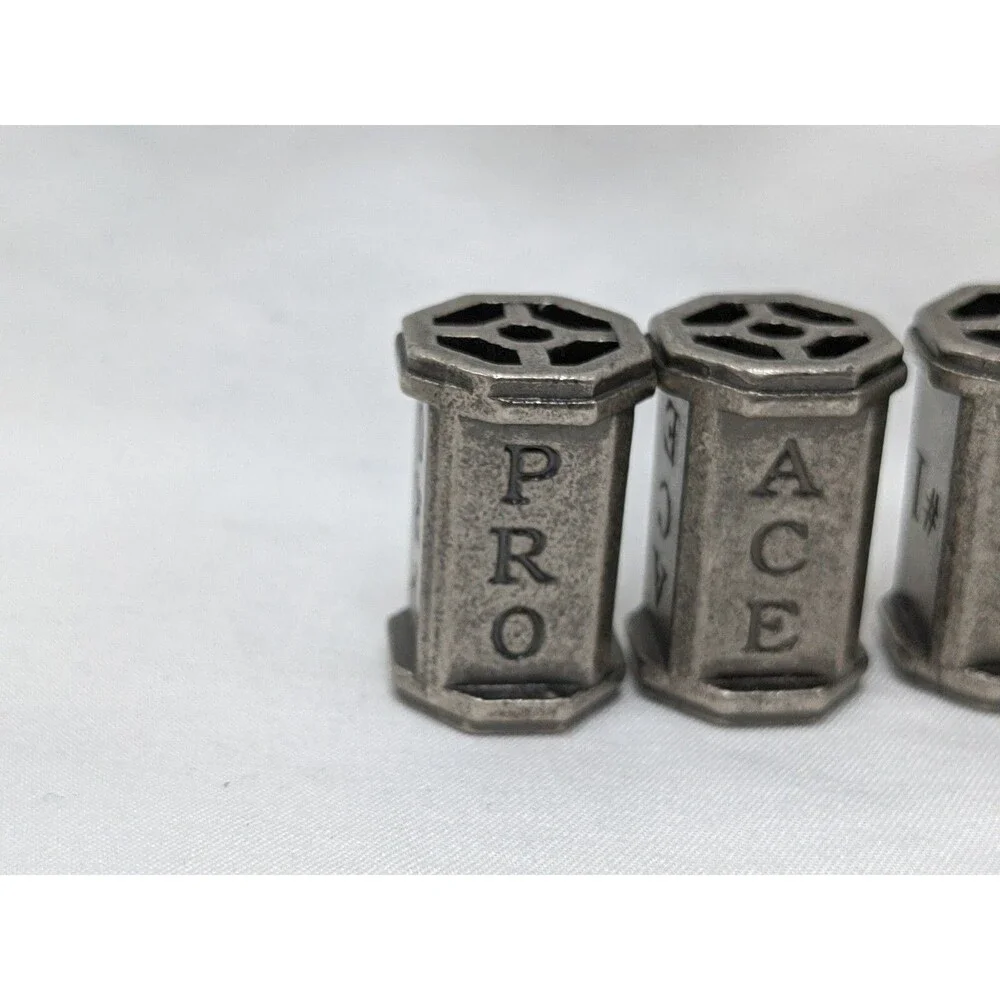 Lot Of (6) Metal Board Game Player Pieces Whiz Pro Ace #1 Boss Star